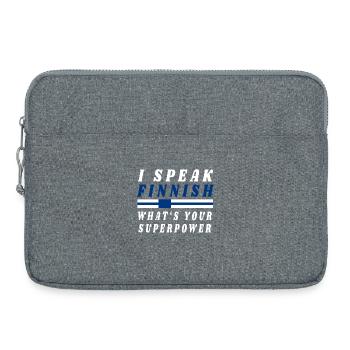 I speak Finnish Finnland Patriot Flagge Geschenk - Laptoptasche 15" - Grau meliert - Vorne