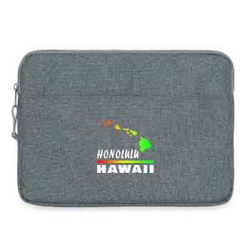 Hawaii Honolulu with Map / Gift Map - Laptop bag 15" - heather grey - Front