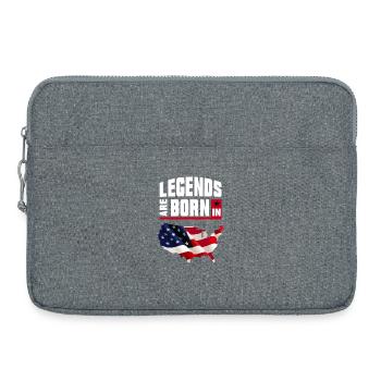 Legenden sind in USA geboren / Flagge Geschenk - Laptoptasche 15" - Grau meliert - Vorne