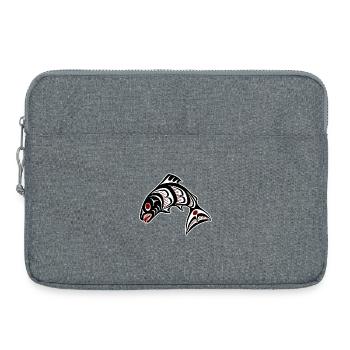 Northwest Pacific coast Haida art Salmon - Laptop bag 15" - heather grey - Front