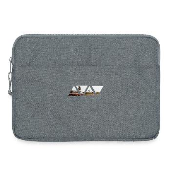 Retro Car Roadtrip – Triangle Pictogramm - Laptoptasche 15" - Grau meliert - Vorne