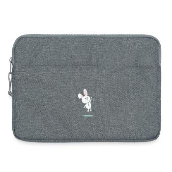 Mignon lapin de Pâques avec cravate – Design de lapin - Sacoche pour ordinateur portable 15 pouces - gris chiné - Devant