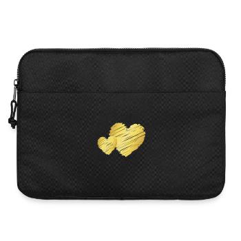 Deux cœurs d’or – Motif de la Saint-Valentin - Sacoche pour ordinateur portable 15 pouces - noir - Devant