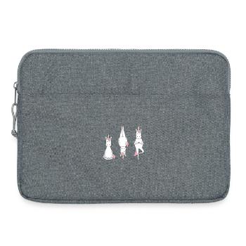 Einhörner in meditativer Pose - Laptoptasche 15" - Grau meliert - Vorne