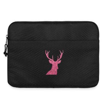 Silhouette de cerf pailletée rose - Sacoche pour ordinateur portable 15 pouces - noir - Devant