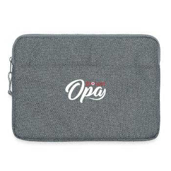 Oma Opa Großeltern Großvater Großmutter Enkel Idee - Laptoptasche 15" - Grau meliert - Vorne