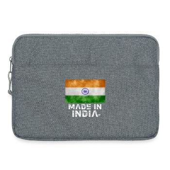 Made in India Flag Stencil Tee - Laptop bag 15" - heather grey - Front