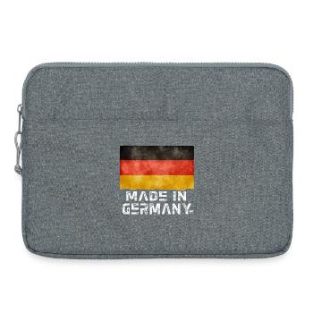 Made in Germany Flagge – Distressed Style - Laptoptasche 15" - Grau meliert - Vorne