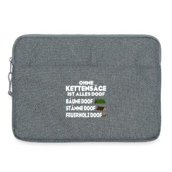 Ohne Kettensäge doof - Laptoptasche 15" - Grau meliert - Vorne