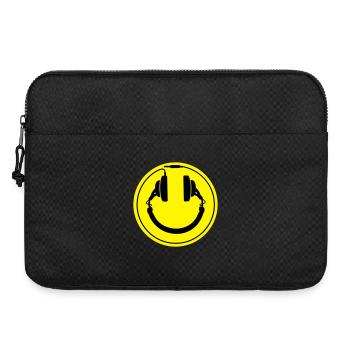 Headphones smiley wire plug - Laptop bag 15" - black - Front