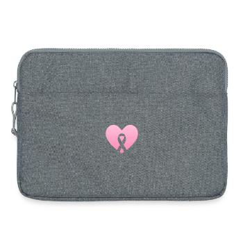Coeur rose avec arc de conscience - Sacoche pour ordinateur portable 15 pouces - gris chiné - Devant