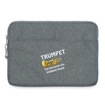 Texte blanc trompette intelligente - Sacoche pour ordinateur portable 15 pouces - gris chiné - Devant