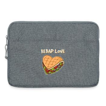 I love kebab heart kebab fast food burger hunger - Laptop bag 15" - heather grey - Front