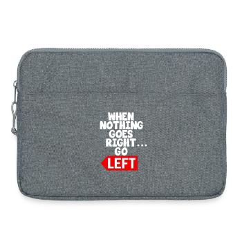 Lustiges Motivtext-Sprichwort - Laptoptasche 15" - Grau meliert - Vorne