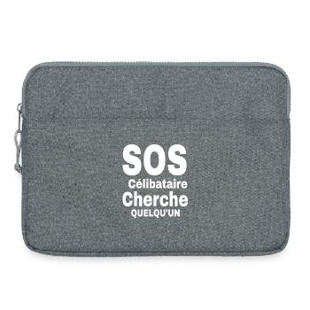 Design de déclaration de célibat 2023 - Sacoche pour ordinateur portable 15 pouces - gris chiné - Devant