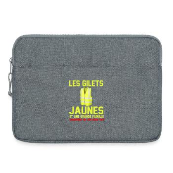 Gelbe Komfortwestefür Familien - Laptoptasche 15" - Grau meliert - Vorne