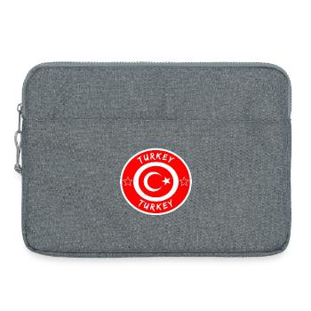 Turkey Circle with National Flag Gift Istanbul - Laptop bag 15" - heather grey - Front
