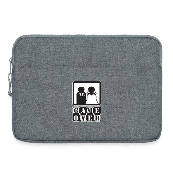 Junggesellenabschied Junggesellin Game Over Spruch - Laptoptasche 15" - Grau meliert - Vorne