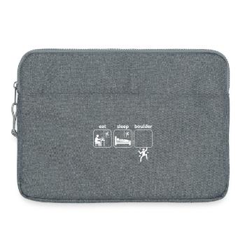 Boulder Eat Sleep Klettern Bergsteigen Spruch - Laptoptasche 15" - Grau meliert - Vorne