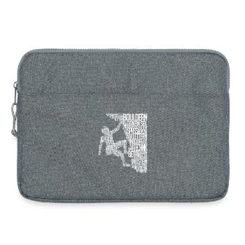 Bergsteiger Boulder Kletterer Klettern Felswand - Laptoptasche 15" - Grau meliert - Vorne