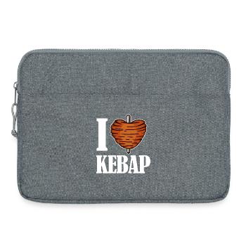 J'aime le coeur kebab kebab kebab disant drôle - Sacoche pour ordinateur portable 15 pouces - gris chiné - Devant