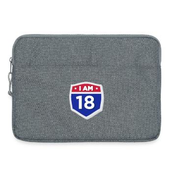 18 years Eighteen Birthday Adult - Laptop bag 15" - heather grey - Front