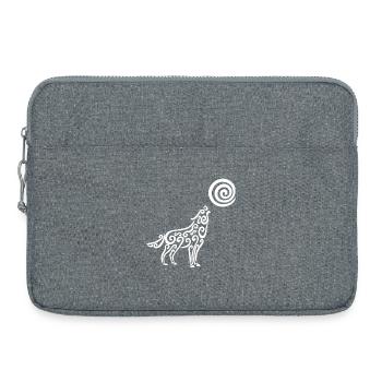 The white wolf and the moon - Laptop bag 15" - heather grey - Front