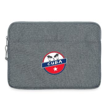 Cuba circle in the national colors - Laptop bag 15" - heather grey - Front