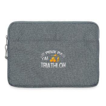 Ich hab Triathlon – Ausreden tabu - Laptoptasche 15" - Grau meliert - Vorne