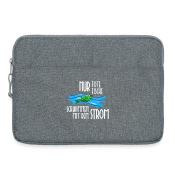 Dead Fish Stream Mainstream Funny Sayings Humor - Sacoche pour ordinateur portable 15 pouces - gris chiné - Devant