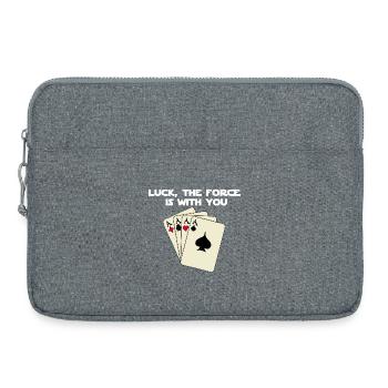 Luck is with you in poker! - Laptop bag 15" - heather grey - Front