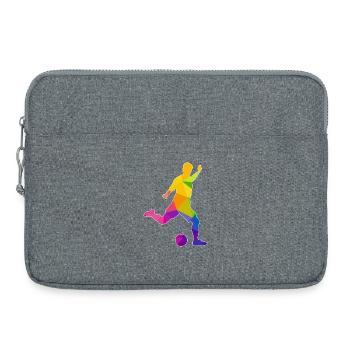 Footballeur footballeur joueur de football coup franc - Sacoche pour ordinateur portable 15 pouces - gris chiné - Devant