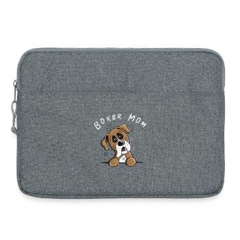 Boxer allemand maman chiens cadeau pour maman - Sacoche pour ordinateur portable 15 pouces - gris chiné - Devant