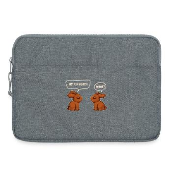 Lapin au chocolat Lapin de Pâques au chocolat Dire drôle - Sacoche pour ordinateur portable 15 pouces - gris chiné - Devant