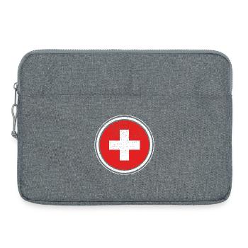 Schweiz - Schweizerkreuz - Laptoptasche 15" - Grau meliert - Vorne