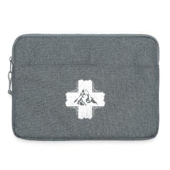 Matterhorn / Schweiz / Schweizerkreuz - Laptoptasche 15" - Grau meliert - Vorne