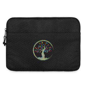 small tree with colorful leaves in a circle - Laptop bag 15" - black - Front