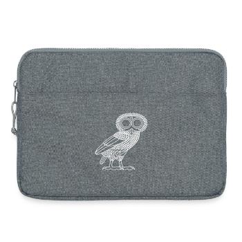 Chouette d'Athéna [Contour blanc (chouette uniquement)] - Sacoche pour ordinateur portable 15 pouces - gris chiné - Devant