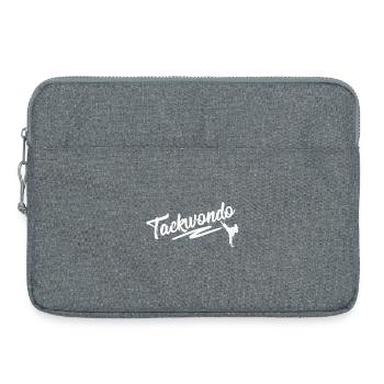 Silhouette du coup de pied de taekwondo - Sacoche pour ordinateur portable 15 pouces - gris chiné - Devant