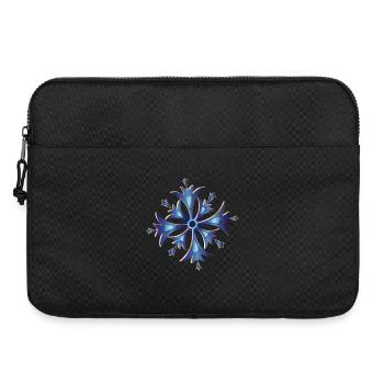 stilisiertes Kornblumen Amulett in Blau und Gold - Laptoptasche 15" - Schwarz - Vorne