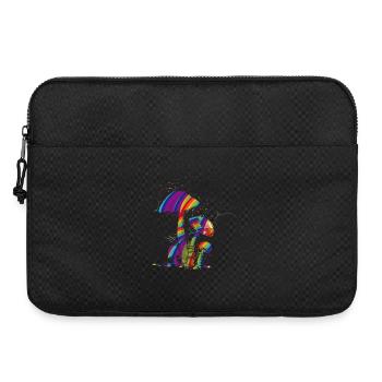 Colorful fantasy mushrooms made of fluorescent paint - Laptop bag 15" - black - Front