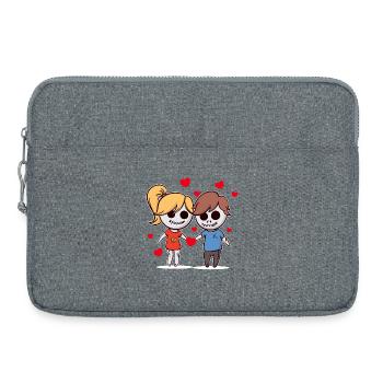 Zombie romance amour couple couple dans l'amour coeur - Sacoche pour ordinateur portable 15 pouces - gris chiné - Devant