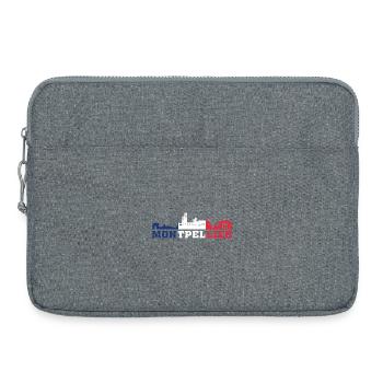 Montpellier City Skyline Frankreich Wahrzeichen Karte - Laptoptasche 15" - Grau meliert - Vorne