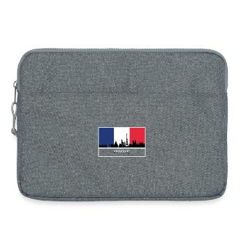 Paris Skyline Souvenir France Silhouette - Sacoche pour ordinateur portable 15 pouces - gris chiné - Devant