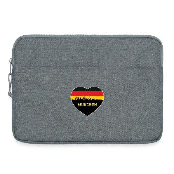 Munich Germany Skyline München German Flag - Laptop bag 15" - heather grey - Front