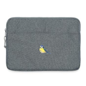 BlueTit - Bird watercolor illustration - Laptoptasche 15" - Grau meliert - Vorne