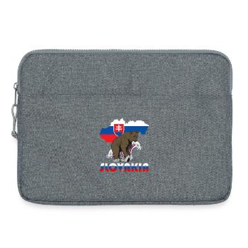Conception d'ours de Slovénie avec carte et drapeau - Sacoche pour ordinateur portable 15 pouces - gris chiné - Devant