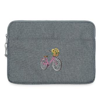 Tournesol à vélo féminin - Sacoche pour ordinateur portable 15 pouces - gris chiné - Devant
