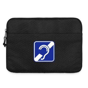 Deaf, hard of hearing, deafness, hearing loss sign - Laptop bag 15" - black - Front