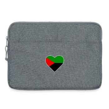 Coeur rouge vert noir couleur drapeau Martinique - Sacoche pour ordinateur portable 15 pouces - gris chiné - Devant